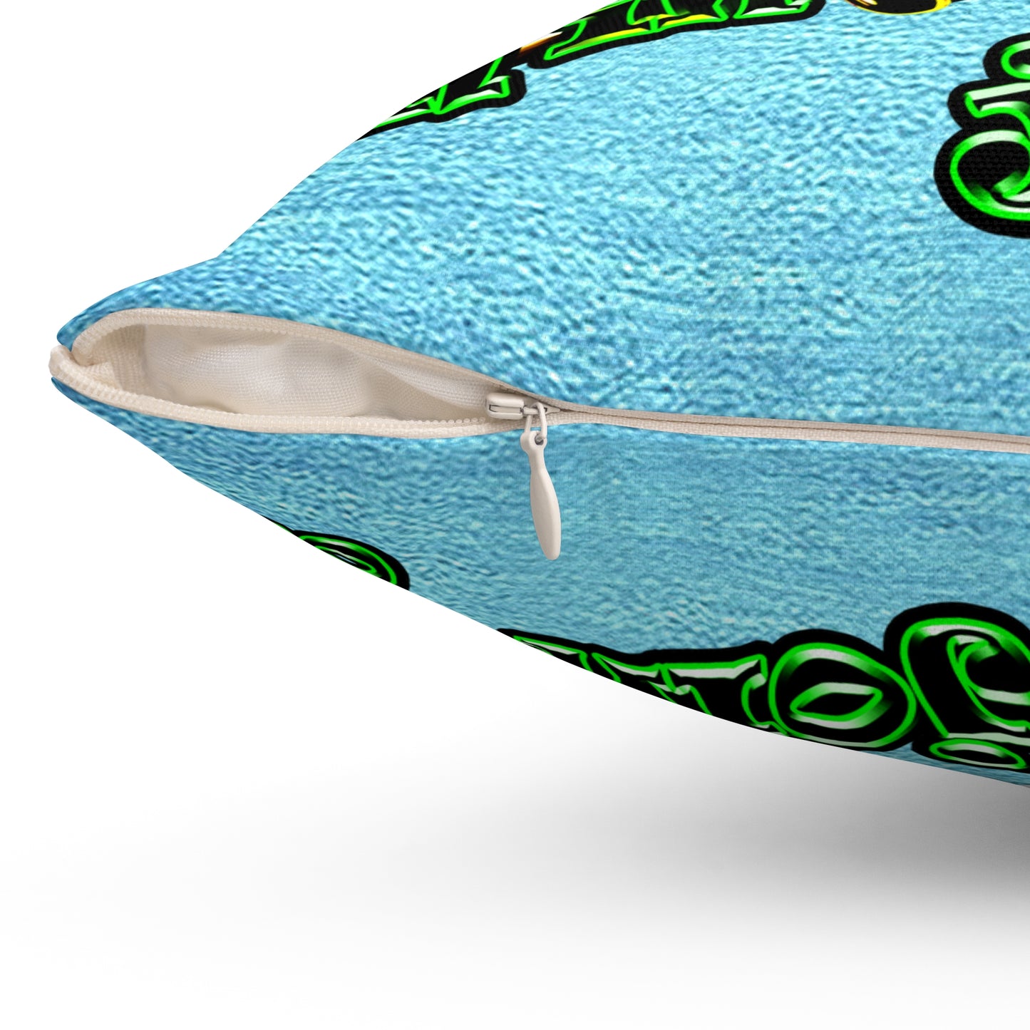 og - Spun Polyester Square Pillow - (faded blue)