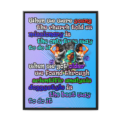 doggystyle - framed canvas art (light blue-purple wave)