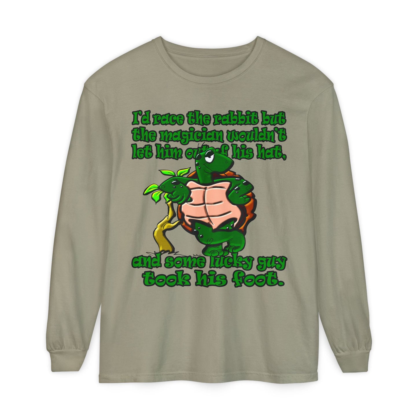 turtle race - Unisex Garment-dyed Long Sleeve T-Shirt