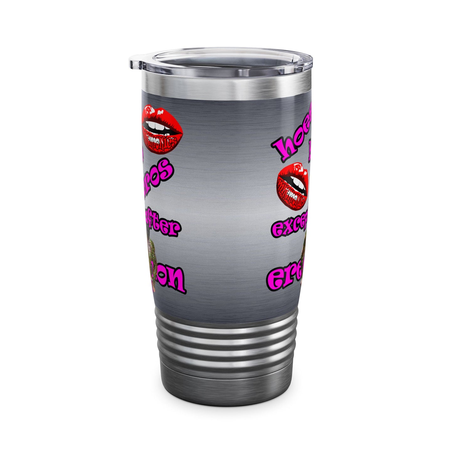 hoes b4 bros - Ringneck Tumbler, 20oz (brushed nickel)