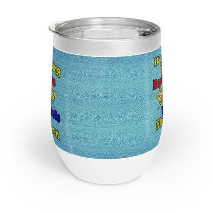 popping like popcorn - Chill Wine Tumbler (faded blue)