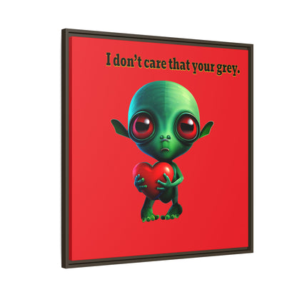 I don't care that your grey - framed canvas art (red)