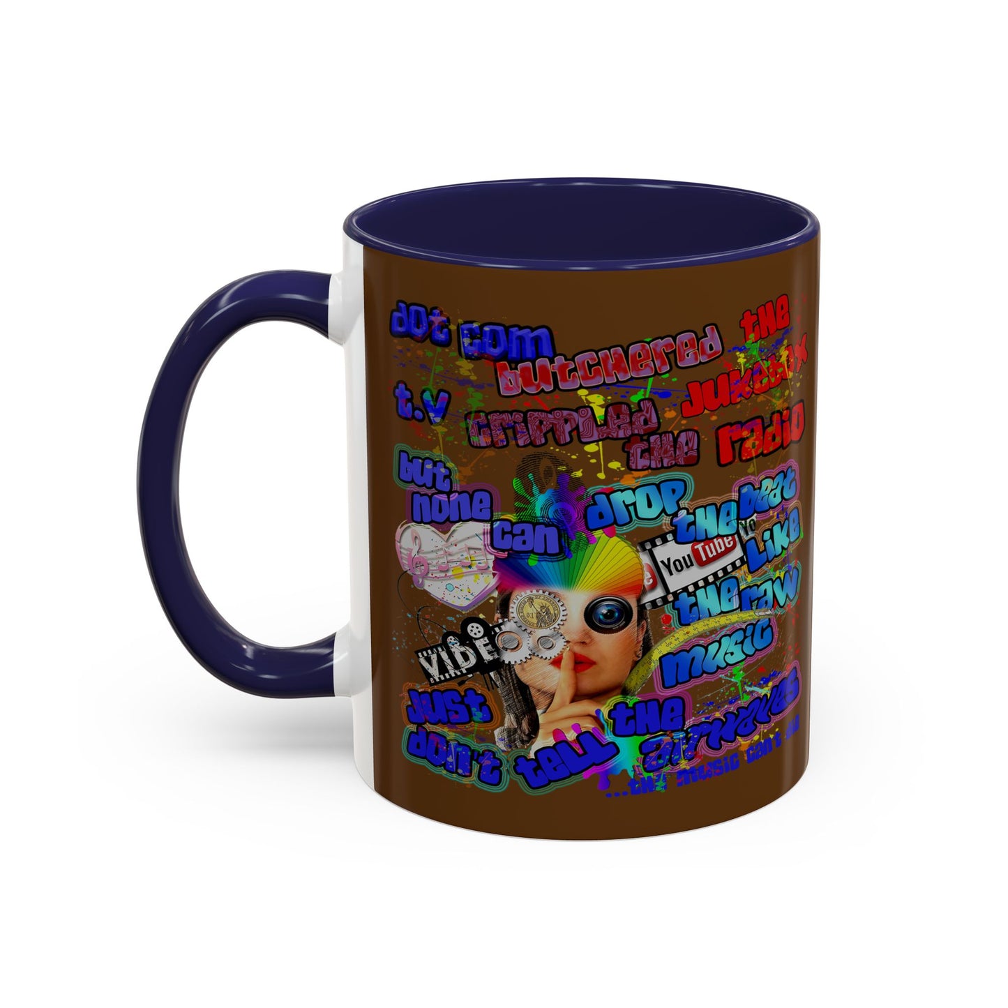 drop the beat - Accent Mug (brown)
