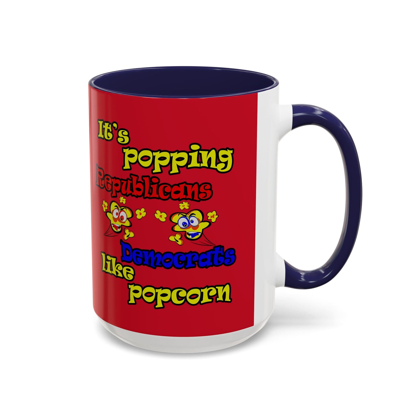 popping like popcorn - Accent Mug (dark red)