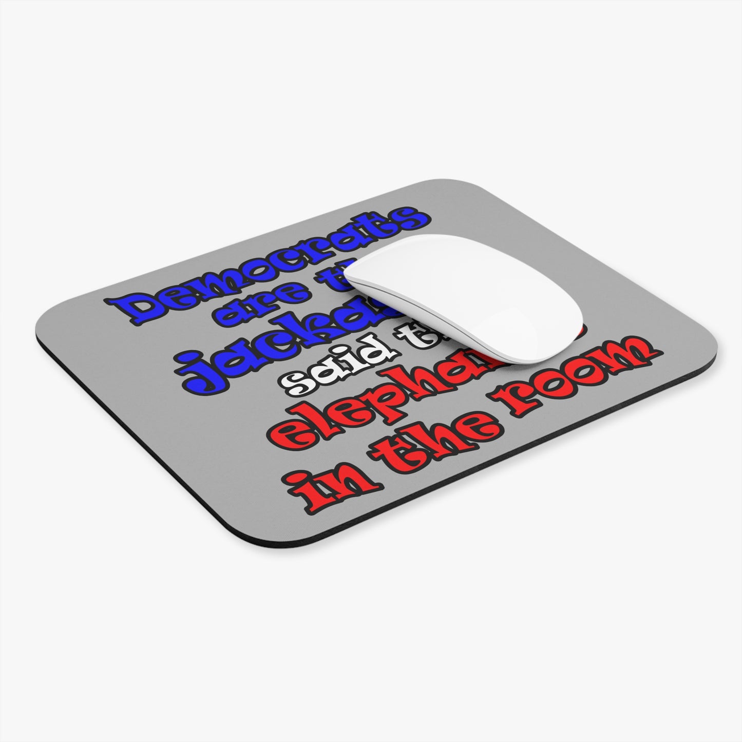 donkeys and elephants - Mouse Pad (Rectangle) (light grey)
