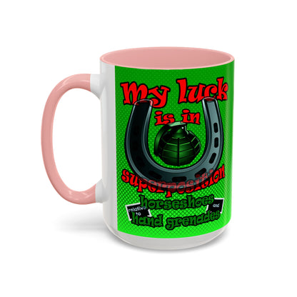 my luck - Accent Mug (logo green)