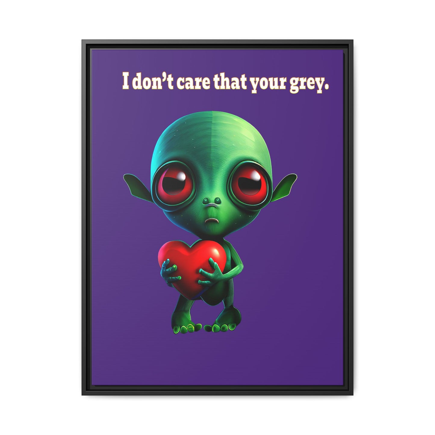 I don't care that your grey - framed canvas art (purple)