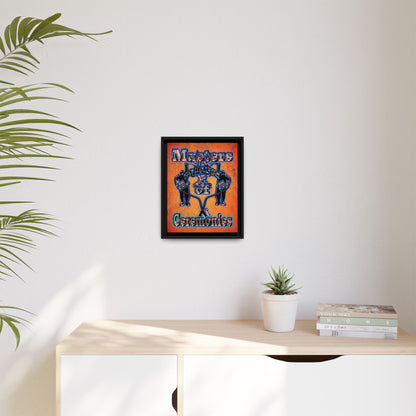 em cee squared - framed canvas art (burnt orange)