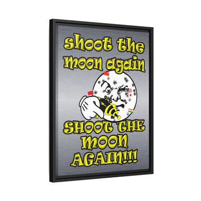 shoot the moon again - framed canvas art (brushed nickel)