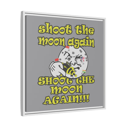 shoot the moon again - framed canvas art (grey)