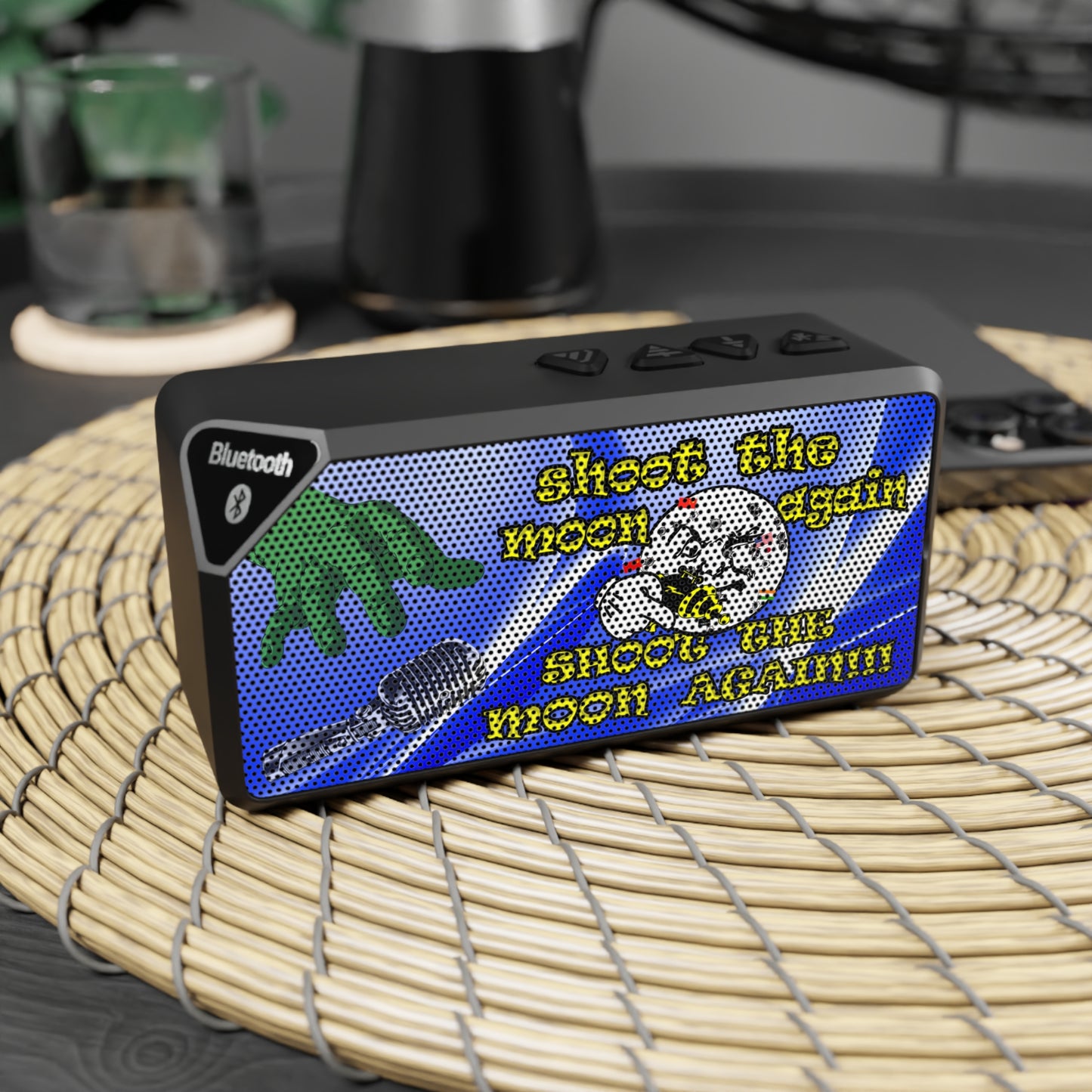 shoot the moon again - Jabba Bluetooth Speaker (blue-white wave)