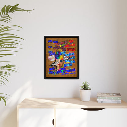 drop the beat - framed canvas art (brown papyrus)