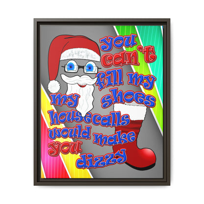 santa's shoes - framed canvas art (rainbow split)