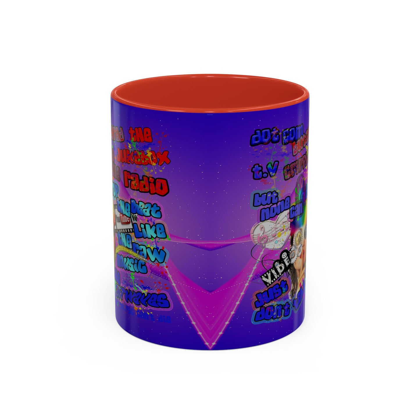 drop the beat - Accent Mug (purple-pink wave)