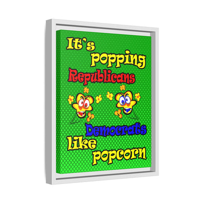 popping like popcorn - framed canvas art (logo green)