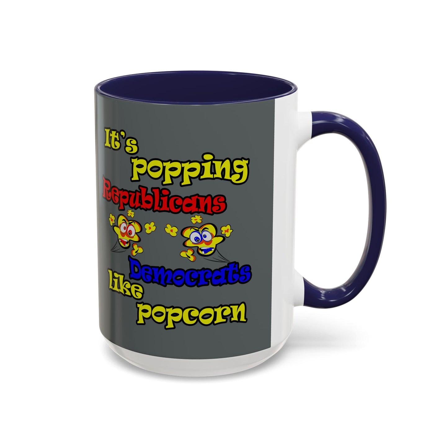 popping like popcorn - Accent Mug (dark grey)