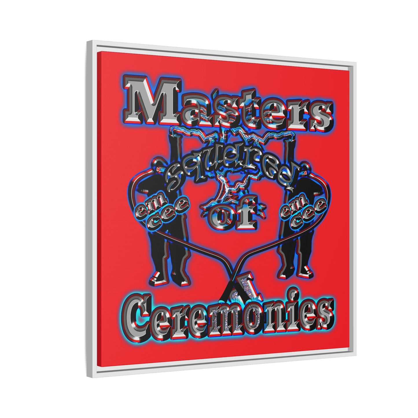em cee squared - framed canvas art (red)
