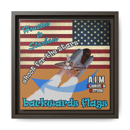 shoot for the stars - framed canvas art (light brown)