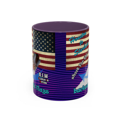 shoot for the stars - Accent Mug (purple wave)