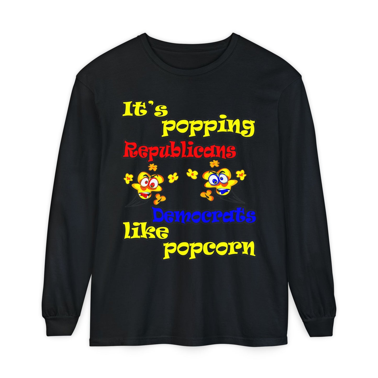 popping like popcorn - Unisex Garment-dyed Long Sleeve T-Shirt