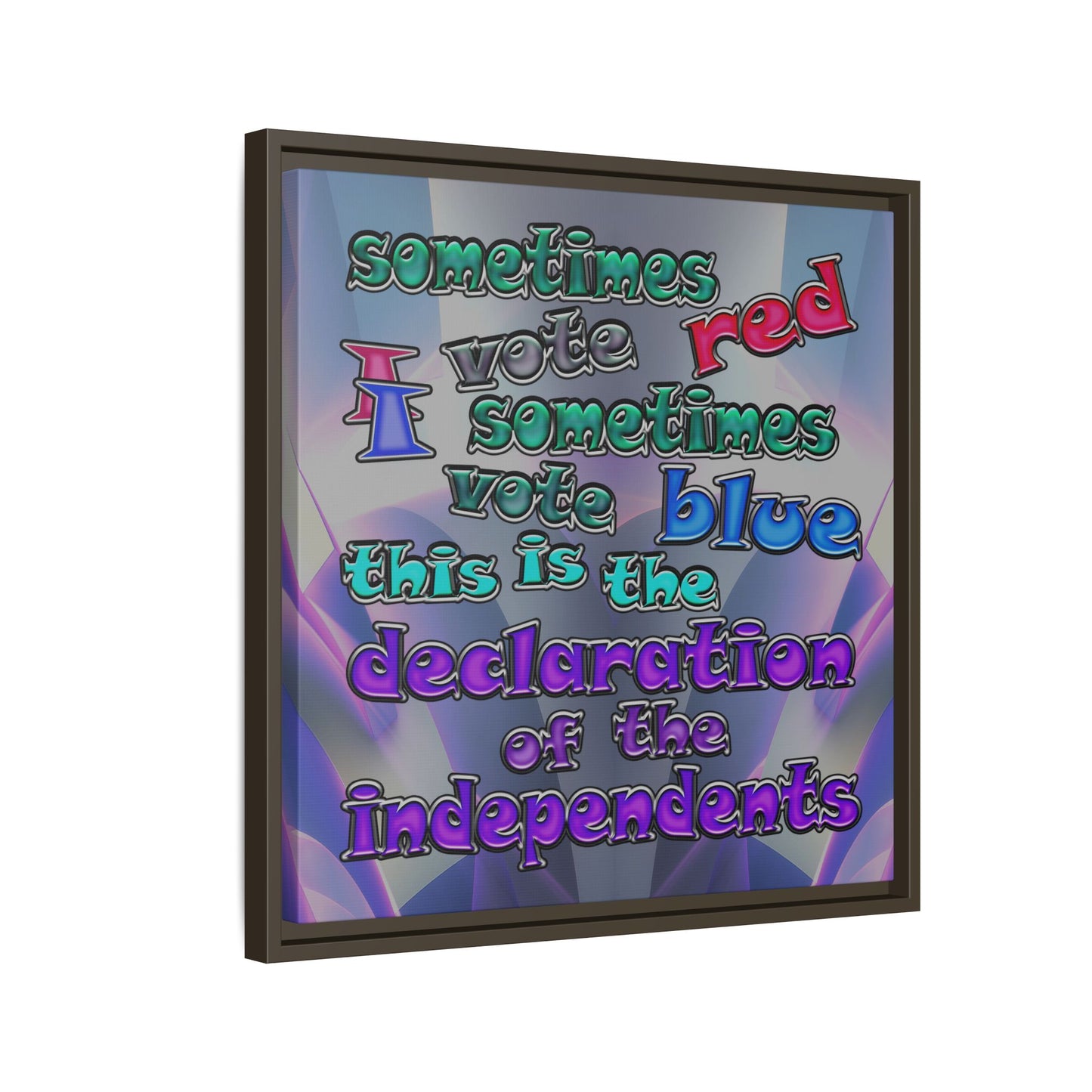 declaration of the independents - framed canvas art (grey-pink wave)