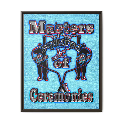 em cee squared - framed canvas art (faded blue)