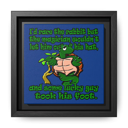 turtle race - framed canvas art (dark blue)