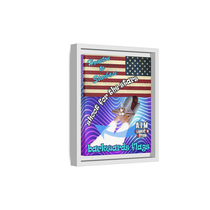 shoot for the stars - framed canvas art (purple wave)