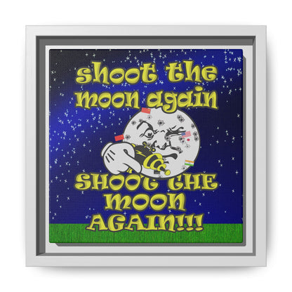 shoot the moon again - framed canvas art ('snoops' background)