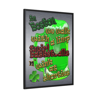 celtics logo - framed canvas art (brushed nickel)