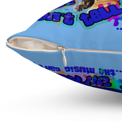 drop the beat - Spun Polyester Square Pillow - (light blue)