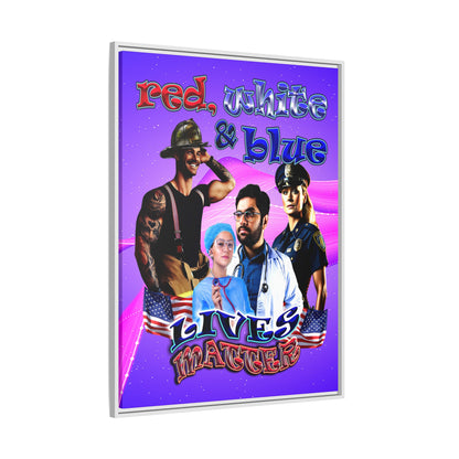 rw&b lives matter - framed canvas art (purple-pink wave)