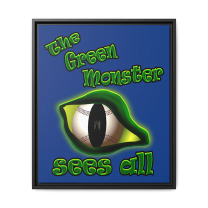 green monster - framed canvas art (dark blue)