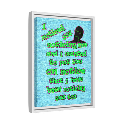 noticed you noticing - framed canvas art (faded blue)
