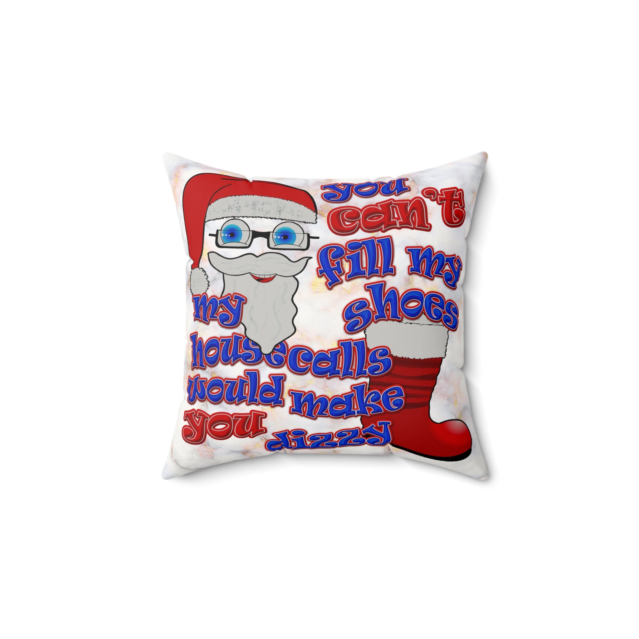 santa's shoes - Faux Suede Square Pillow - (white marble)