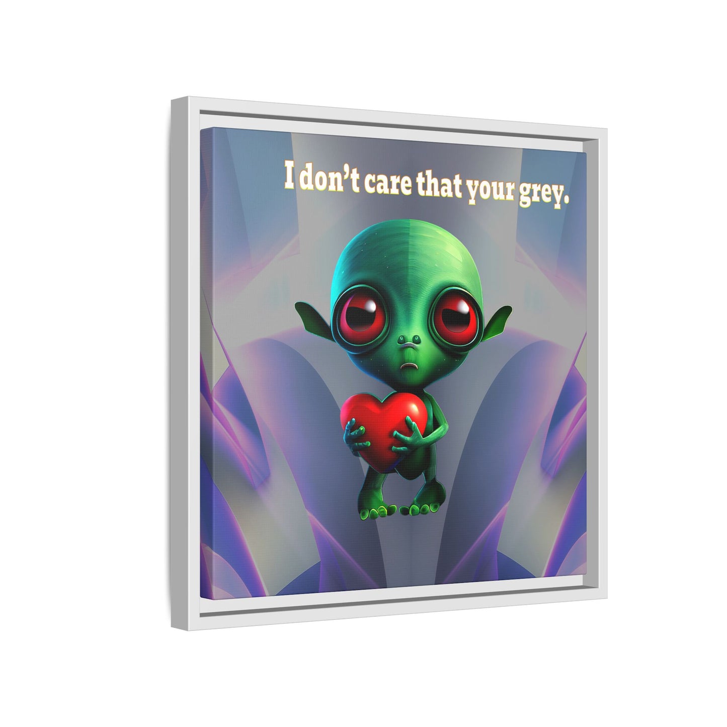 I don't care that your grey - framed canvas art (grey-pink wave)
