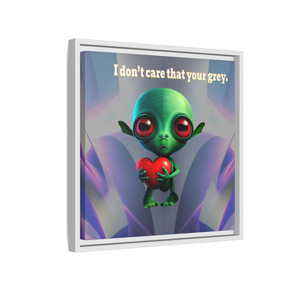 I don't care that your grey - framed canvas art (grey-pink wave)