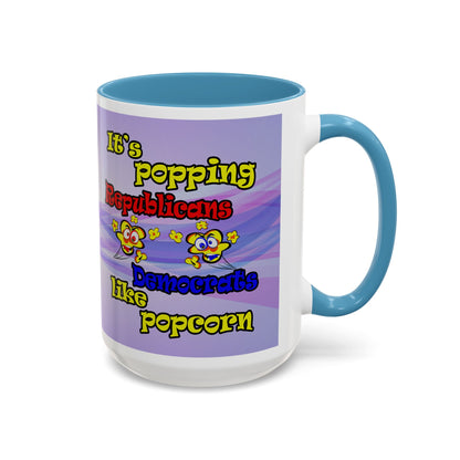 popping like popcorn - Accent Mug (light blue-pink wave)