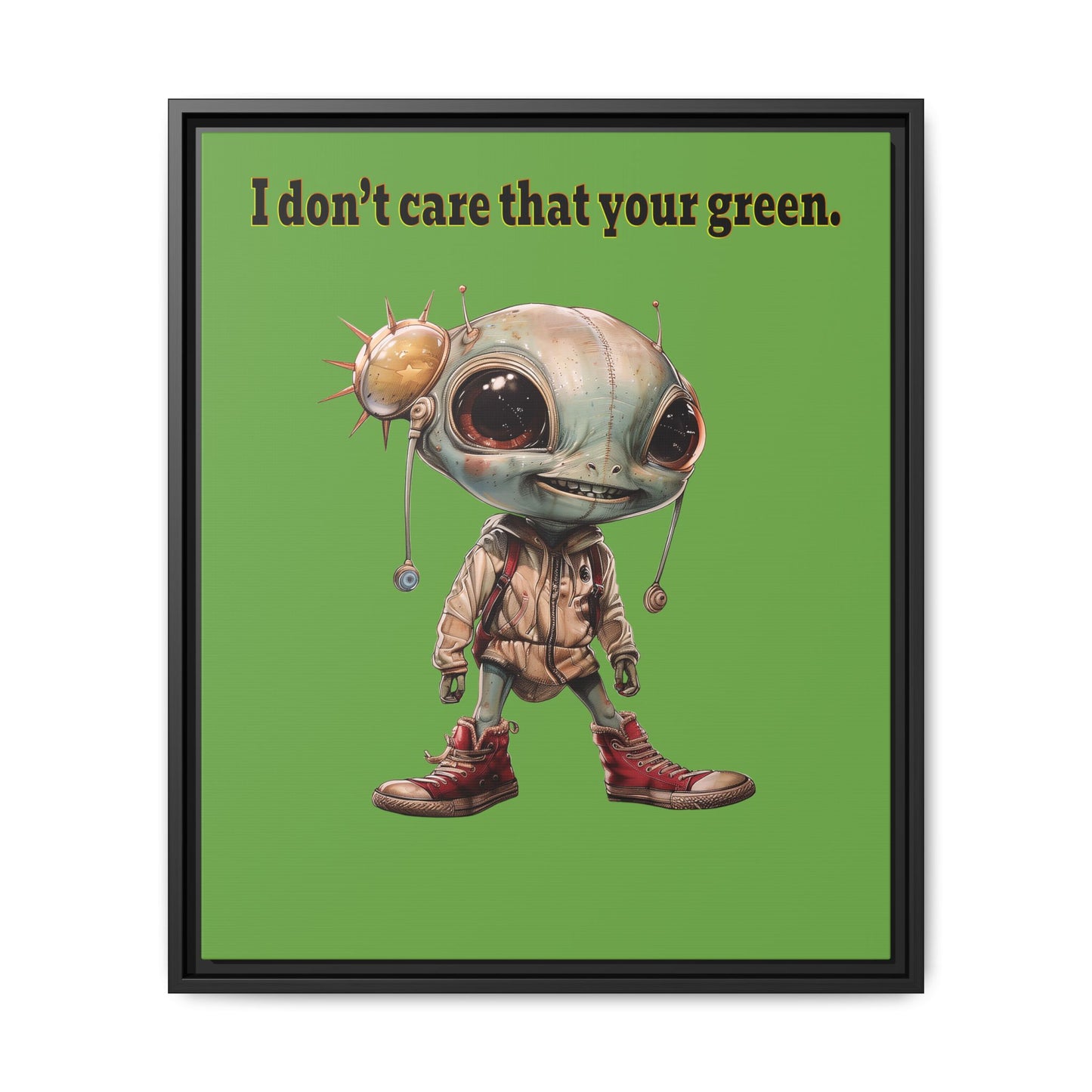 I don't care that your green - framed canvas art (green)