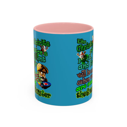 christmas spirits of boston - Accent Mug (turquoise)