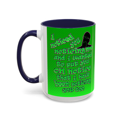 noticed you noticing - Accent Mug (logo green)