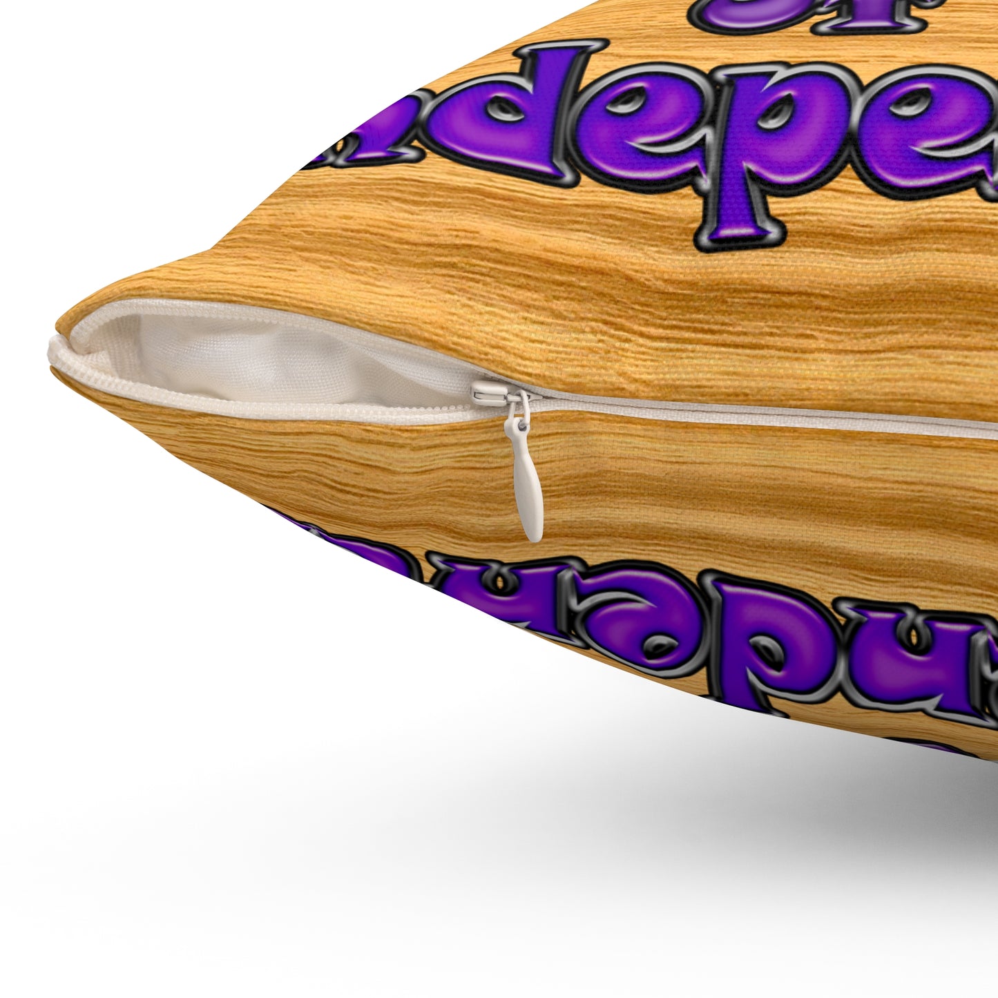 declaration of the independents - Spun Polyester Square Pillow - (butterscotch wood finish)