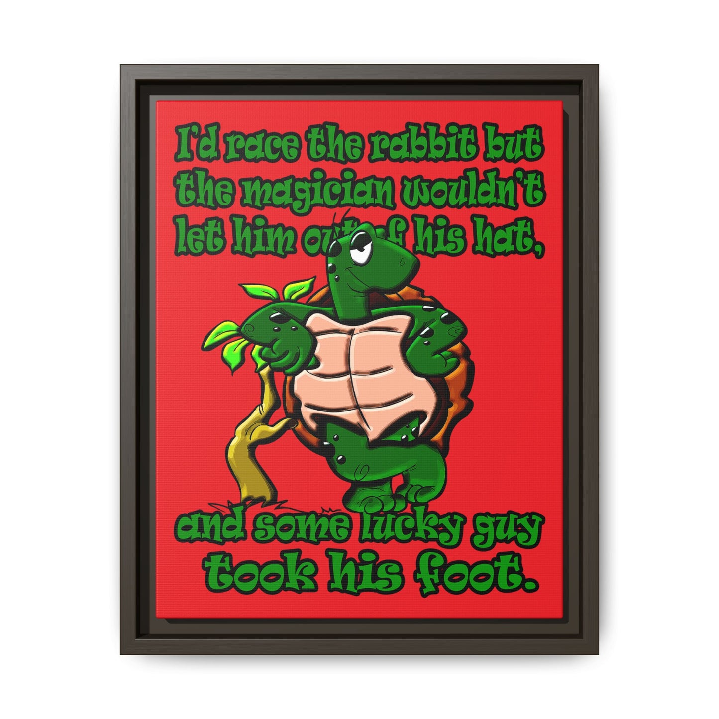 turtle race - framed canvas art (red)