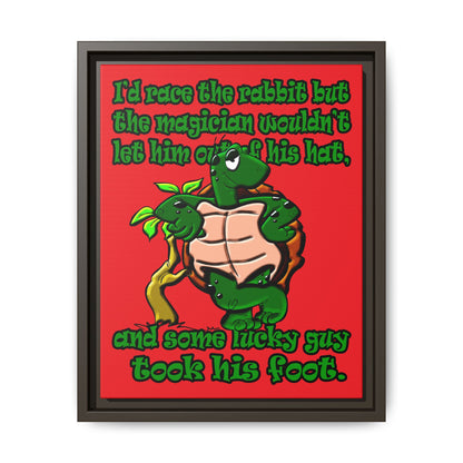 turtle race - framed canvas art (red)