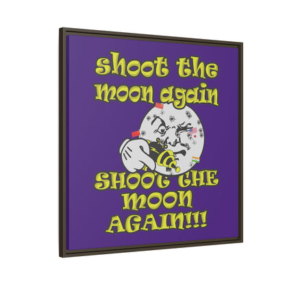shoot the moon again - framed canvas art (purple)