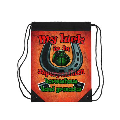 my luck - Drawstring Bag (burnt orange)