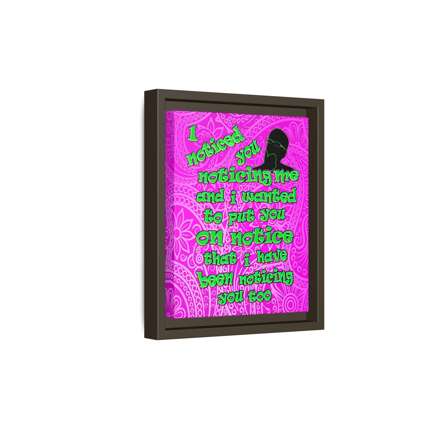 noticed you noticing - framed canvas art (pink swirl)