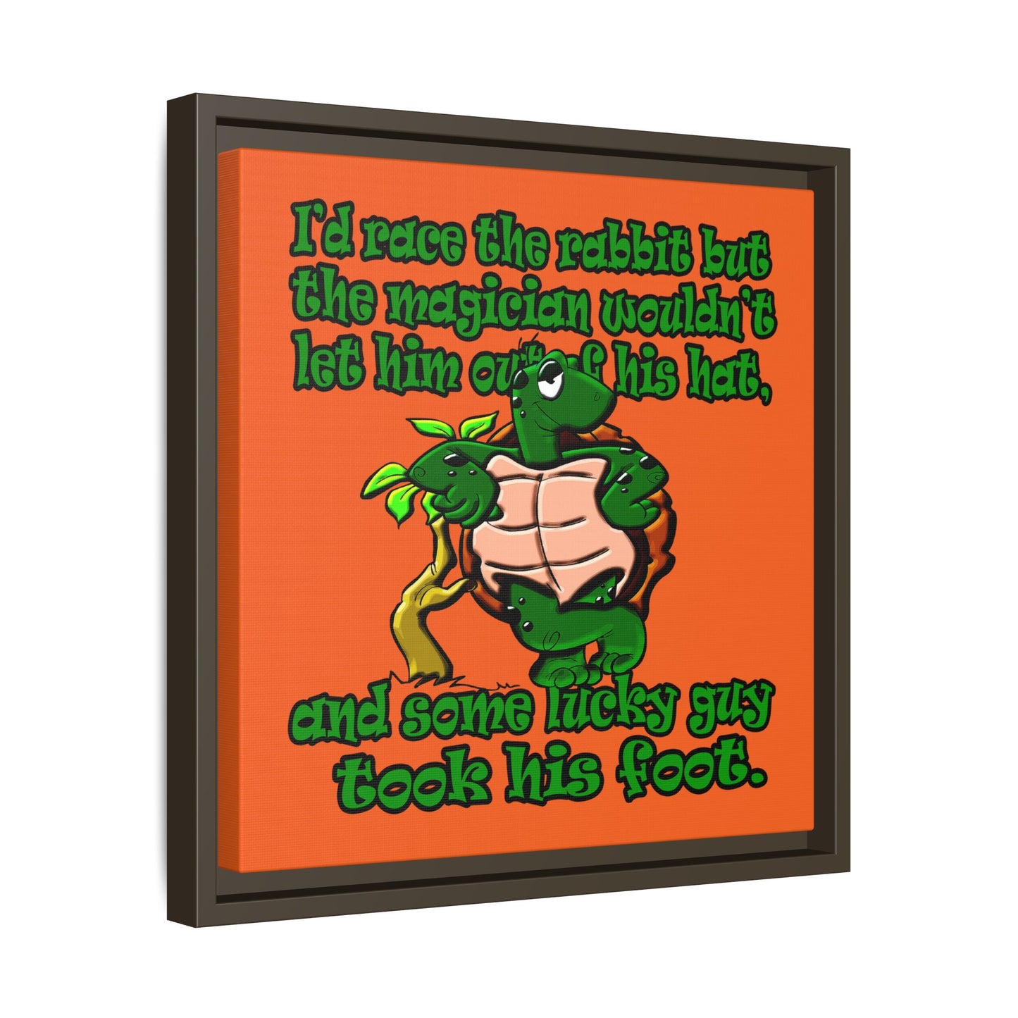 turtle race - framed canvas art (orange)