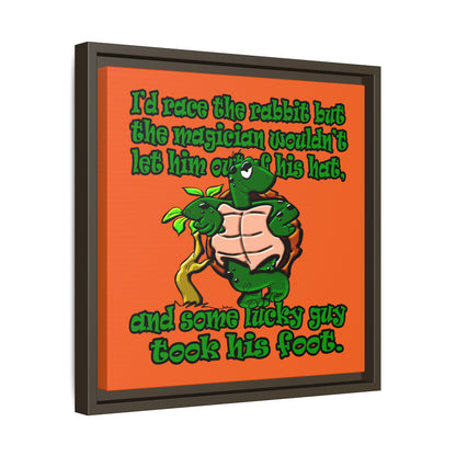 turtle race - framed canvas art (orange)
