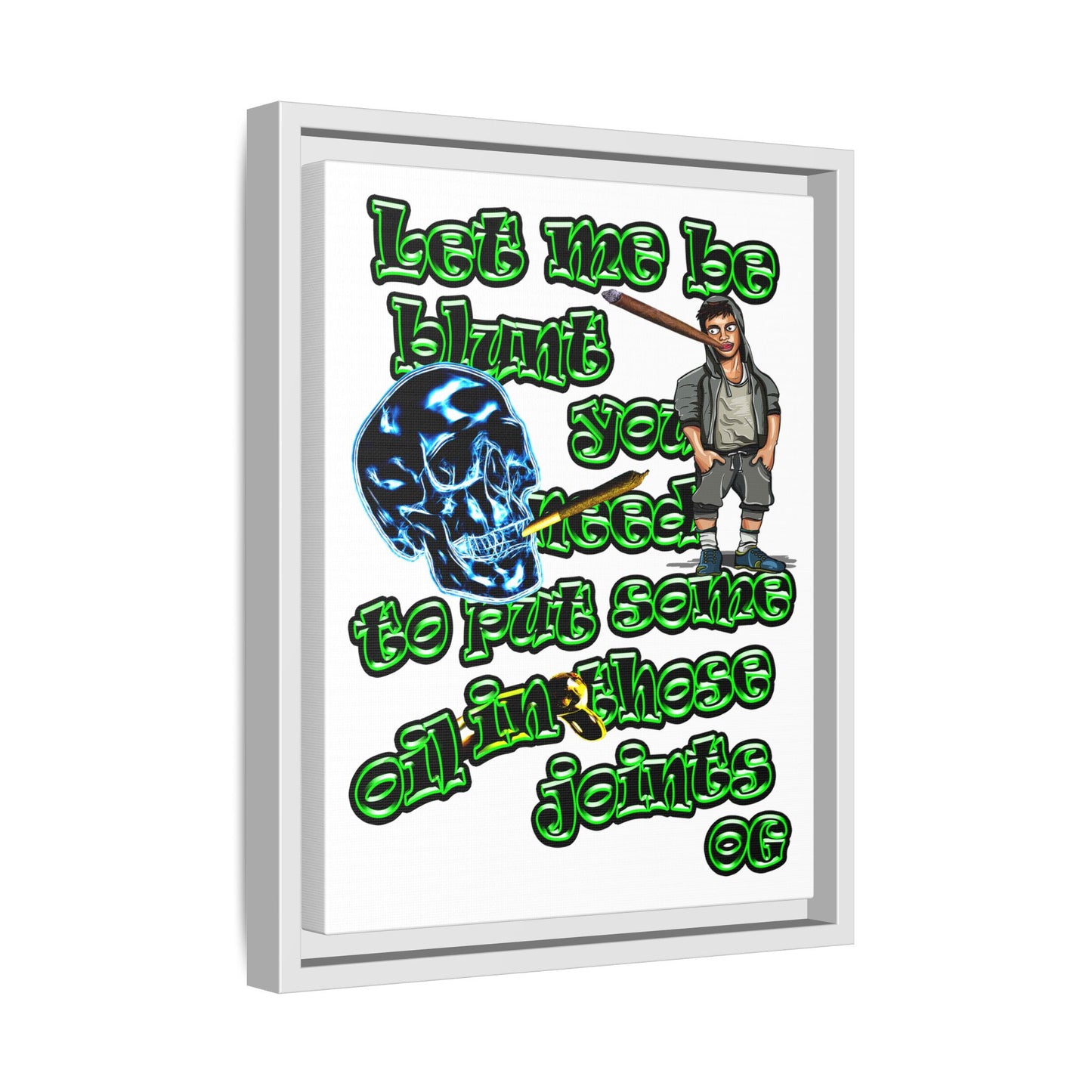 og - framed canvas art (white)